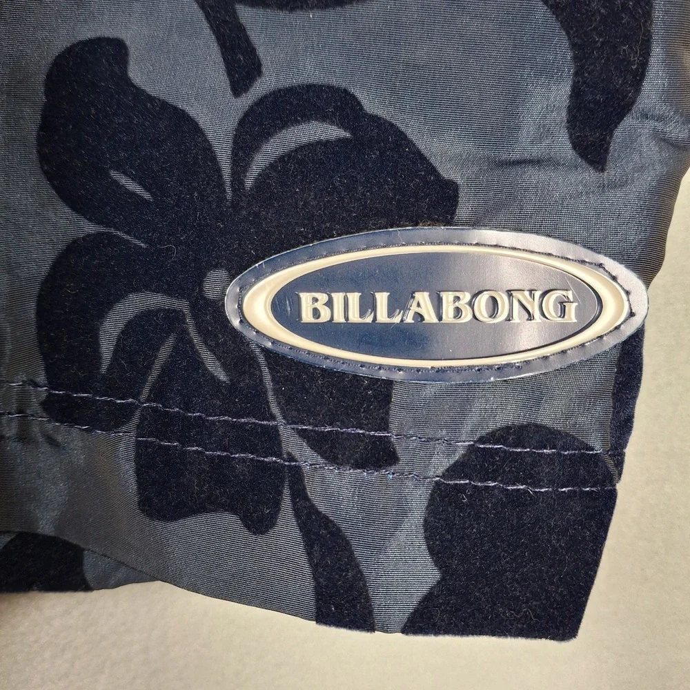 Vintage Billabong Board‎ Shorts Nylon Hawaiian Floral Made in USA Size 36 Navy